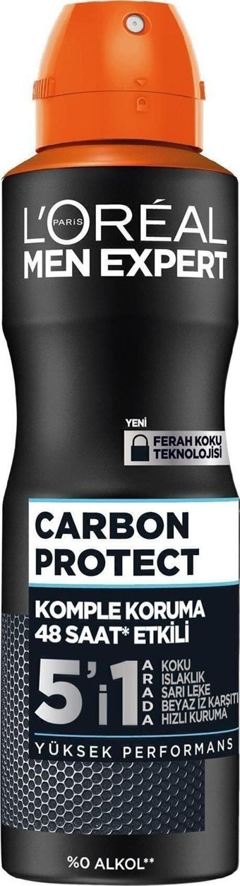 L'oréal Paris Carbon Protect Pudralı Ter Önleyici Antiperspirant Sprey Erkek Deodorant 150 ml
