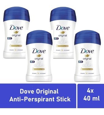 Dove Original Pudralı Ter Önleyici Antiperspirant Stick Kadın Deodorant 4x40 ml