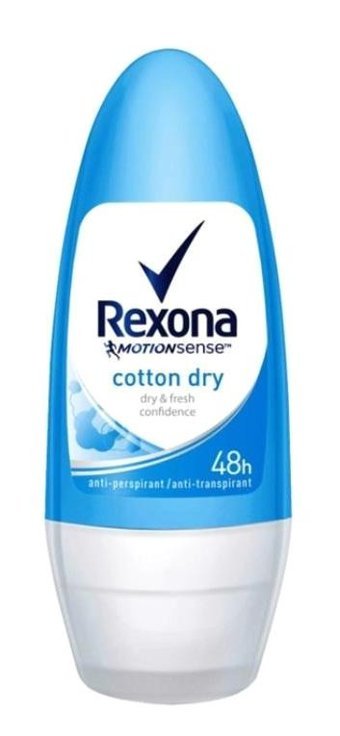 Rexona Cotton Dry Pudrasız Ter Önleyici Antiperspirant Roll-On Kadın Deodorant 50 ml