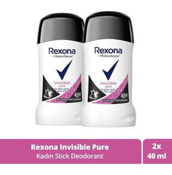 Rexona Invisible Pure Pudrasız Ter Önleyici Antiperspirant Stick Kadın Deodorant 2x40 ml