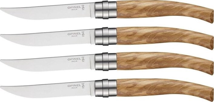 Opinel Table Chic Ahşap Saplı Paslanmaz Çelik Gövdeli 4 Parça Et Bıçağı Seti