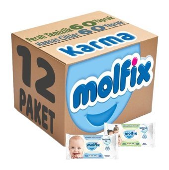 Molfix 60 Yaprak 12'li Paket Islak Mendil