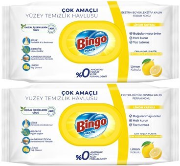 Bingo Antibakteriyel 96 Yaprak 2'li Paket Islak Mendil