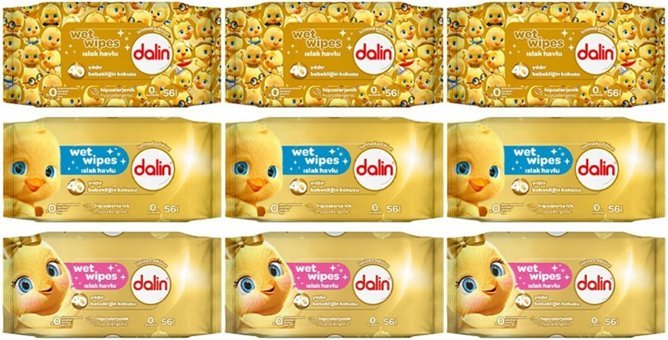 Dalin 15 Yaprak 9'lu Paket Islak Mendil