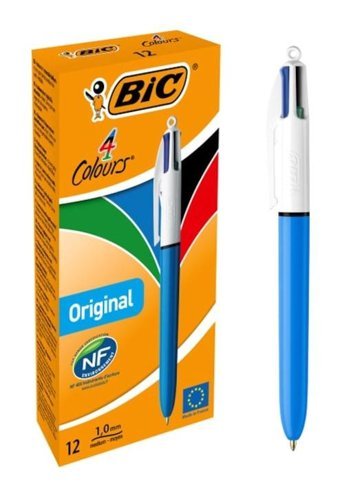 Bic 4 Colours Original Plastik 4 Renkli 1.0 mm Çok Renkli 12'li Tükenmez Kalem Seti