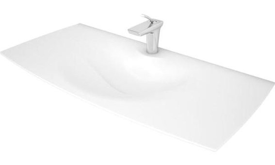 Serel Purity Pr35Sts110H Klasik Tekli 48 cm Seramik Tezgah Üstü Dikdörtgen Lavabo Beyaz