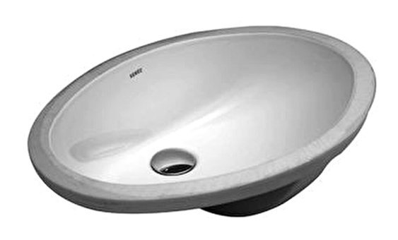 Serel 0551Dss110H Klasik Tekli 48 cm Seramik Tezgah Altı Oval Lavabo Beyaz