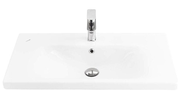 Creavit Ek080 Klasik Tekli 80 cm Seramik Seramik Dikdörtgen Lavabo Beyaz