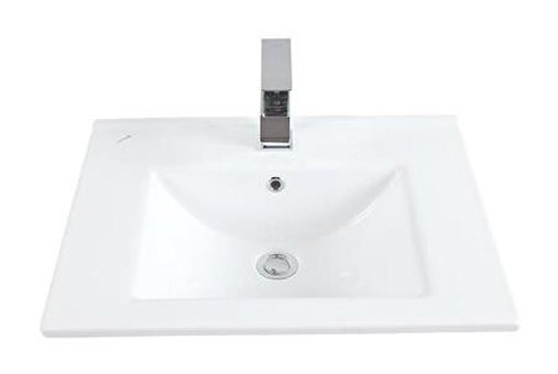 Creavit Su Klasik Tekli 60 cm Seramik Tezgah Üstü Dikdörtgen Lavabo Beyaz