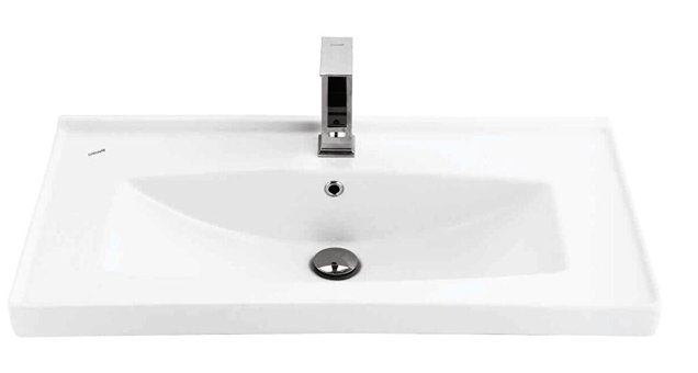 Creavit Sera Tf185 Klasik Tekli 85 cm Seramik Seramik Dikdörtgen Lavabo Beyaz