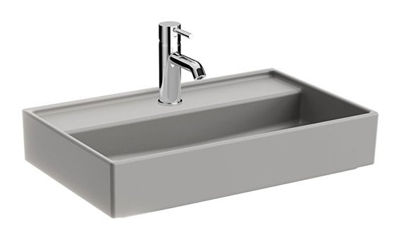 Vitra Archiplan Klasik Tekli 60 cm Seramik Tezgah Üstü Dikdörtgen Lavabo Taş Grisi