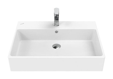 Creavit Next Klasik Tekli 70 cm Seramik Tezgah Üstü Kare Lavabo Beyaz