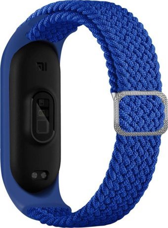 Coverzone Mixed Mi Band 7 Uyumlu Xiaomi Mi Band Hasır Örgü Akıllı Saat Kordonu Lacivert
