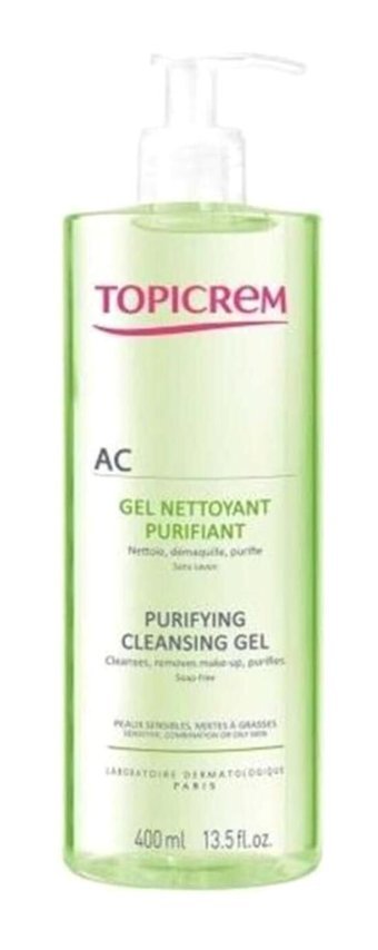 Topicrem Ac Purifying Alkolsüz Yağlı ve Hassas Ciltler Yağ Bazlı Yüz Yıkama Jeli 400 ml