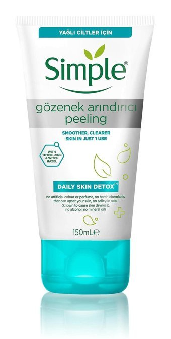 Simple Siyah Nokta Karşıtı Sıkılaştırıcı Peeling-Partiküllü Tüp Yüz Peelingi 150 ml
