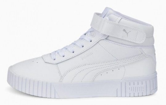 Puma Carina 2.0 Mid 385851-02 Bağcıklı-Cırtlı Kadın Günlük Ayakkabı Beyaz