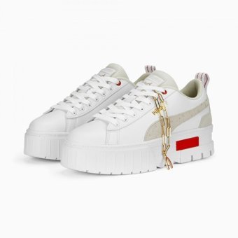 Puma Mayze Lucky Charm 389585-01 Ortopedik Bağcıklı Kadın Günlük Ayakkabı Beyaz