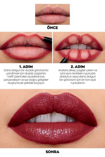 Avon Mystery Mauve Asansörlü İnce Mat Dudak Kalemi Bordo