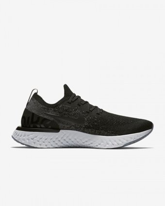 Nike Epic React Flyknit AQ0067-001 Ortopedik Bağcıklı Kayık Taban Erkek Koşu Ayakkabısı Siyah