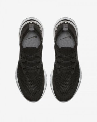 Nike Epic React Flyknit AQ0067-001 Ortopedik Bağcıklı Kayık Taban Erkek Koşu Ayakkabısı Siyah