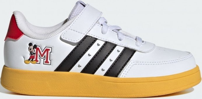 Adidas Breaknet X Disney Mickey Mouse IG7163 Bağcıklı-Cırtlı Erkek Çocuk Günlük Ayakkabı Beyaz