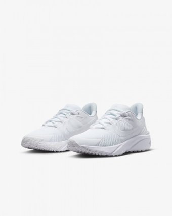 Nike Star Runner 4 DX7615-100 Bağcıklı Erkek Çocuk Koşu Ayakkabısı Beyaz