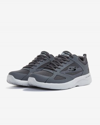 Skechers Dynamight 2.0 Fallford 58363TK-CCBK Ortopedik Bağcıklı Erkek Antrenman Ayakkabısı Gri