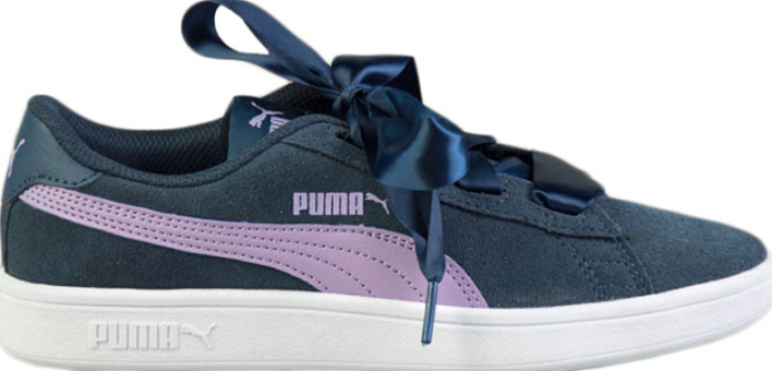 Puma Smash V2 Ribbon 366003-03 Bağcıklı Kadın Günlük Ayakkabı Lacivert