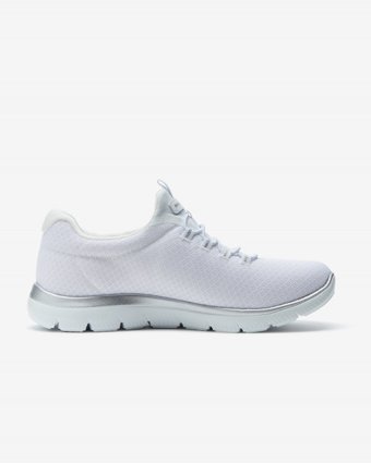 Skechers Summits 12980TK-WSL Ortopedik Lastik Bağcıklı Kadın Yürüyüş Ayakkabısı Beyaz