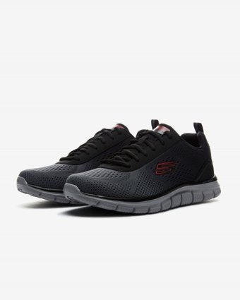 Skechers Track Ripkent 232399-BKCC Ortopedik Bağcıklı Erkek Fitness Ayakkabısı Siyah