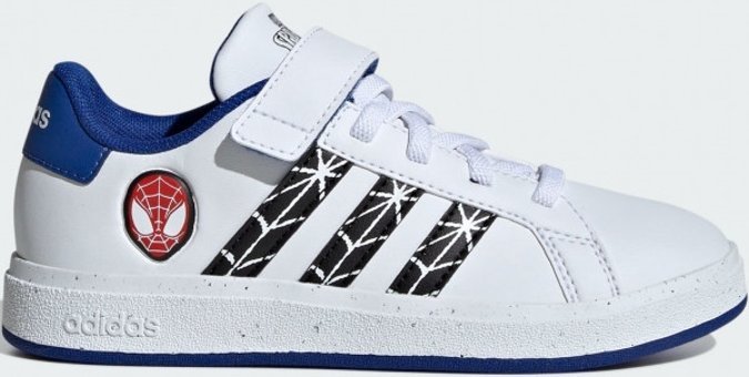 Adidas Grand Court Spider-Man EL K IF0925 Bağcıklı-Cırtlı Erkek Çocuk Günlük Ayakkabı Beyaz