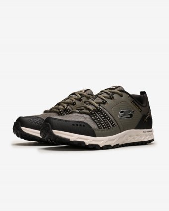 Skechers Escape Plan 51591-OLBK Ortopedik Su Geçirmez Bağcıklı Erkek Outdoor Ayakkabısı Haki
