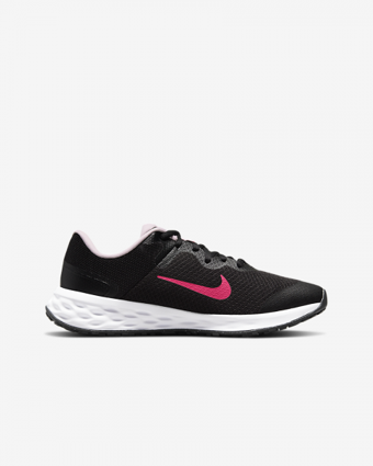 Nike Revolution 6 NN DD1096-007 Bağcıklı Kız Çocuk Koşu Ayakkabısı Siyah
