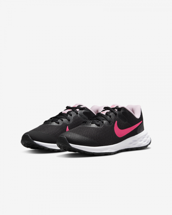 Nike Revolution 6 NN DD1096-007 Bağcıklı Kız Çocuk Koşu Ayakkabısı Siyah