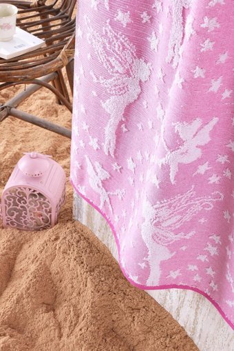 Mariva Home Peri Kızı Pamuklu Plaj Havlusu Pembe
