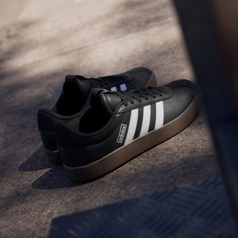 Adidas VL Court 3.0 ID8796 Bağcıklı Kadın Günlük Ayakkabı Siyah
