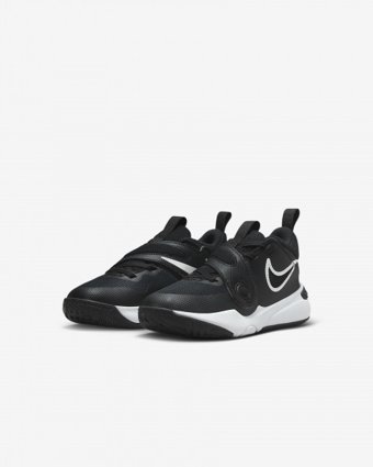 Nike Team Hustle D 11 DV8994-002 Bağcıklı-Cırtlı Erkek Çocuk Basketbol Ayakkabısı Siyah