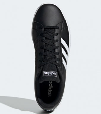 Adidas Grand Court Base EE7900 Ortopedik Bağcıklı Erkek Yürüyüş Ayakkabısı Siyah