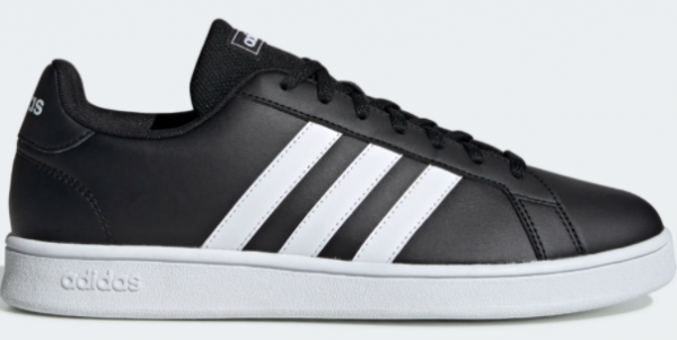 Adidas Grand Court Base EE7900 Ortopedik Bağcıklı Erkek Yürüyüş Ayakkabısı Siyah