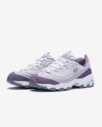 Skechers D'Lites Cool Change 13143-LAV Ortopedik Bağcıklı Kadın Yürüyüş Ayakkabısı Mor
