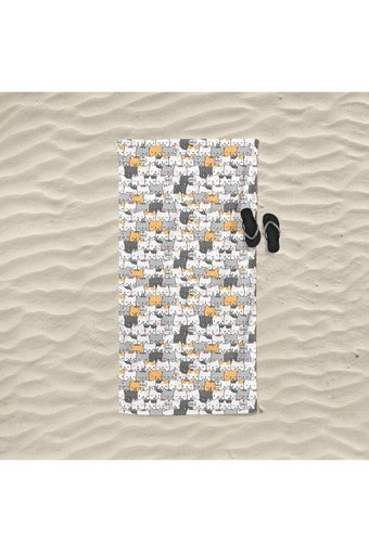 Safe Home Kedi Polyester Plaj Havlusu Çok Renkli