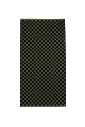 Cottontherapy Check Pamuklu Plaj Havlusu Haki Siyah