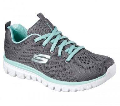 Skechers Graceful Get Connected 12615-CCGR Ortopedik Bağcıklı Kadın Antrenman Ayakkabısı Gri