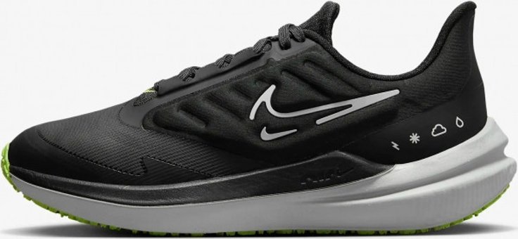 Nike Air Winflo 9 Shield DM1104-001 Su Geçirmez Bağcıklı Kadın Koşu Ayakkabısı Siyah