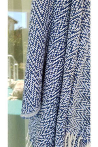 Saida Handmade Collection Pamuklu Plaj Havlusu Mavi