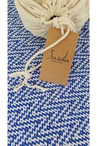 Saida Handmade Collection Pamuklu Plaj Havlusu Mavi