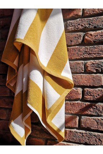 Cottontherapy Flag Pamuklu Plaj Havlusu Beyaz Sarı