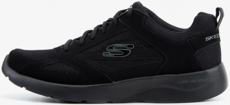 Skechers Dynamight 2.0 Fallford S58363-BBK Ortopedik Bağcıklı Erkek Antrenman Ayakkabısı Siyah