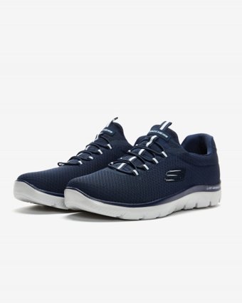 Skechers Summits 52811TK-NVY Ortopedik Lastik Bağcıklı Erkek Yürüyüş Ayakkabısı Lacivert
