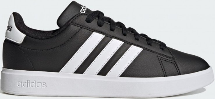Adidas Grand Court Cloudfoam Lifestyle Court Comfort GW9196 Ortopedik Bağcıklı Erkek Günlük Ayakkabı Siyah